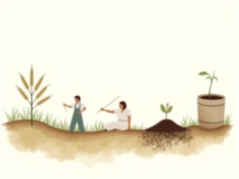 Illustrated lifecycle of a garment from plant to fabric, to wear, to compost, returning to soil, highlighting the biodegradability of HANK A ALBERS clothing