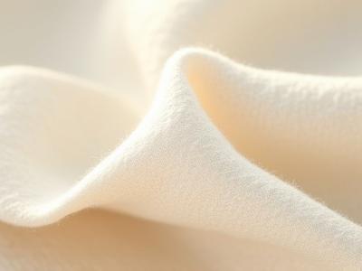 Close-up of natural linen fabric weave, showing texture and organic fibers